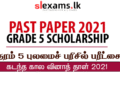 Download Grade 5 Scholarship Past Papers 2021 with Marking Schemes – Tamil Medium