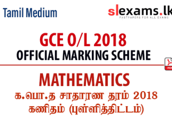 2018 GCE O/L Mathematics official marking scheme