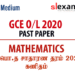 2020 GCE O/L Mathematics Past Paper