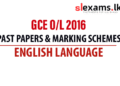 2016 GCE O/L English Language Past papers