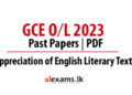 2023 G.C.E O/L Past Papers: Appreciation of English Literary Texts