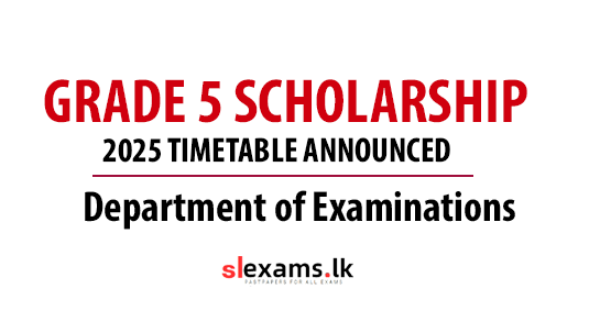Grade 5 Scholarship Exam 2025 – Timetable Announced