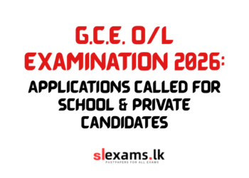 G.C.E. O/L Examination 2026