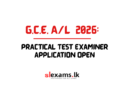 G.C.E. A/L 2026 Practical Test Examiner Applications Call