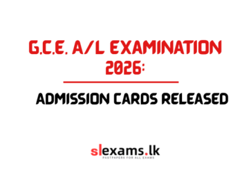 GCE A/L Examination 2026 Admission Cards Released – Download Online Now