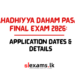 Ahadhiyya Daham Pasal Final Certificate Examination 2026: Application Dates & Details