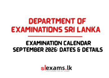 Examination Calendar September 2026