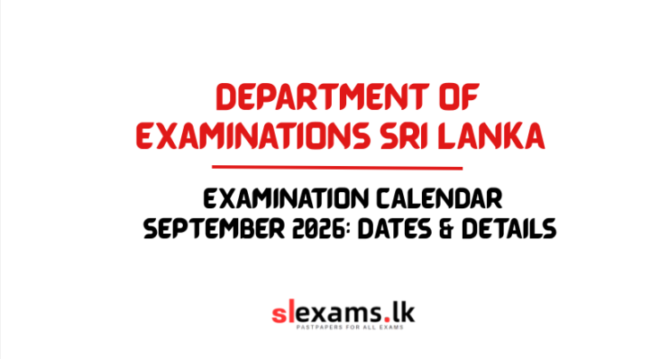Examination Calendar September 2026