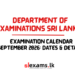 Examination Calendar September 2026