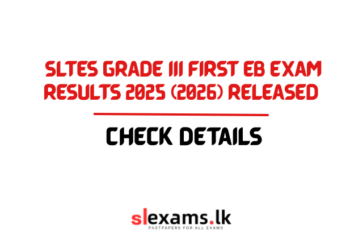 SLTES Grade III First EB Exam Results 2025 (2026) Released