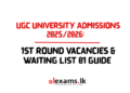 UGC University Admissions 2025/2026 Waiting List 01 Notice