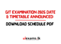 GIT Exam 2026 Date & Timetable Released - slexams.lk