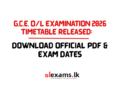 G.C.E. O/L Examination 2026 Timetable Released: Download Official PDF & Exam Dates