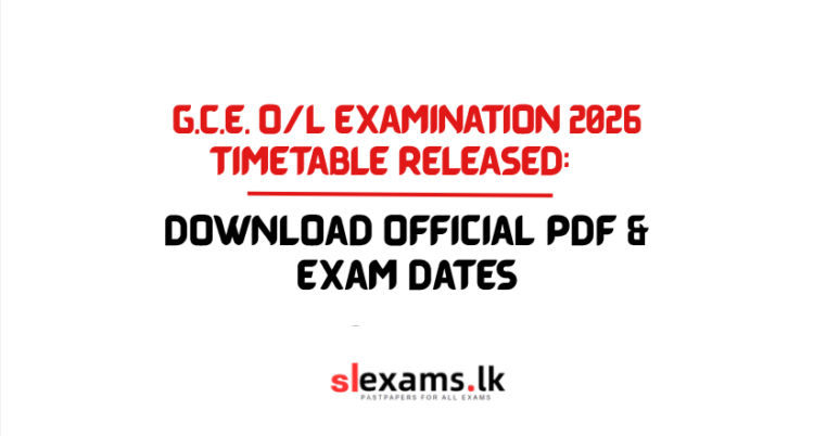G.C.E. O/L Examination 2026 Timetable Released: Download Official PDF & Exam Dates