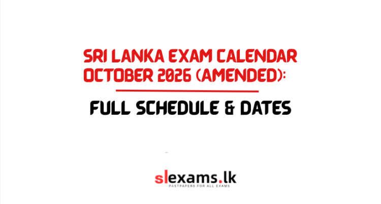 Sri Lanka Exam Calendar October 2026 (Amended): Full Schedule & Dates