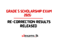 Grade 5 Scholarship Exam 2026 Re-Correction Results Released