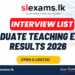 Graduate Teaching Exam Results (Interview List) Released 2026