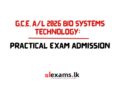 G.C.E. A/L 2026 Biosystems Technology Practical Exam Admission Cards Available