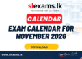 Exam Calendar for November 2026