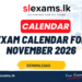 Exam Calendar for November 2026
